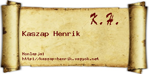 Kaszap Henrik névjegykártya